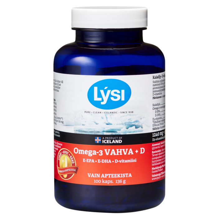 Lysi Omega-3 Vahva + D 100 kaps