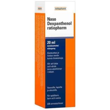 Naso Dexpanthenol ratiopharm nenäsumute 20 ml