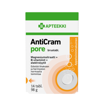 APTEEKKI AntiCram pore appelsiininmakuinen 14 tabl