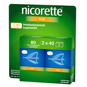 NICORETTE FRUIT imeskelytabletti, puristettu 2 mg 2x40 80 kpl