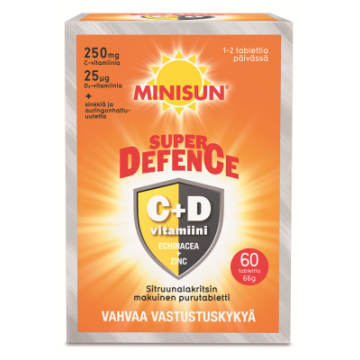 Minisun Super Defence Sitruuna-Lakritsi 60 purutabl