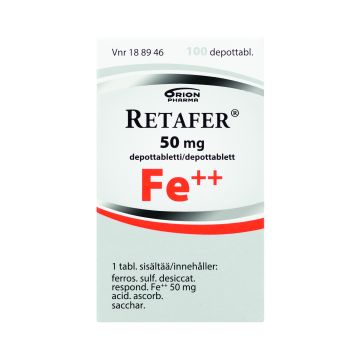 RETAFER depottabletti 50 mg 100 kpl