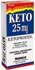 KETO tabletti, kalvopäällysteinen 25 mg 15 fol