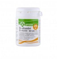 APTEEKKI D3-VITAMIINI 20 MIKROG X100 TABL